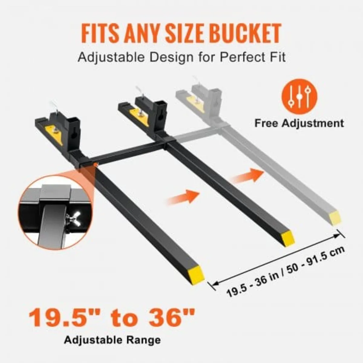Pallet Forks, 2000 lbs Tractor Bucket Forks, 60" T - Image 2