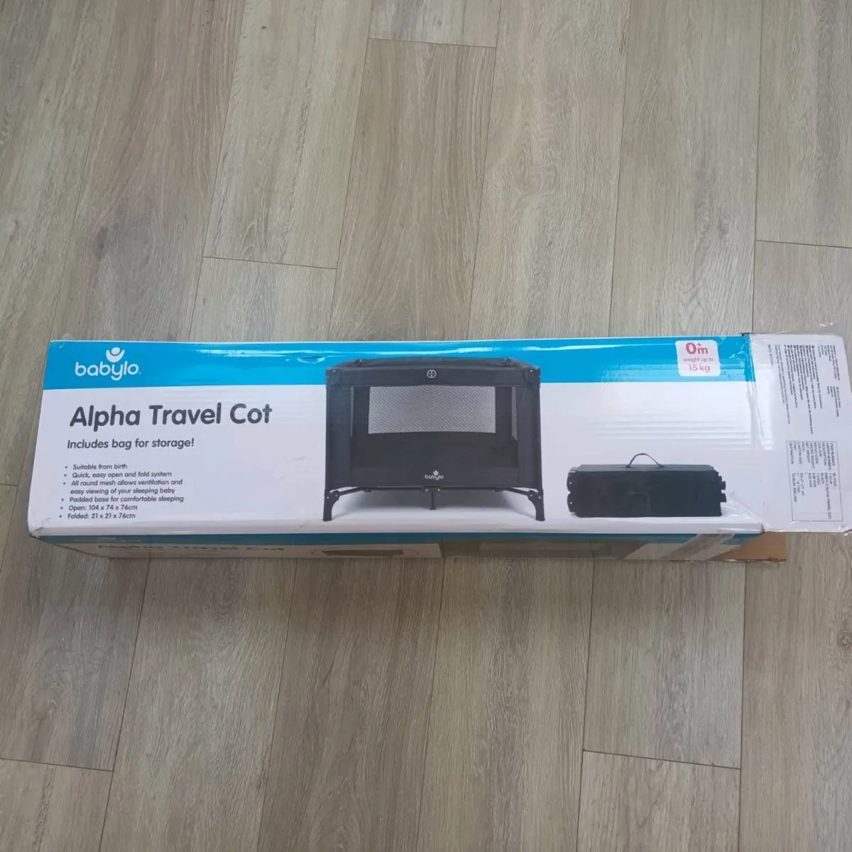 Travel cot (unused in box)