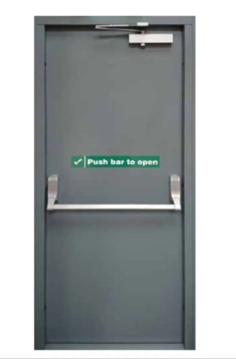 steel  panic  bar  escape  door - Image 2