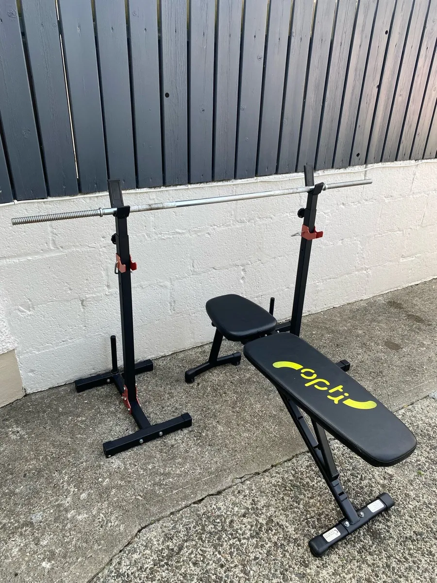 Weights Bench Racks and Bar - Image 1