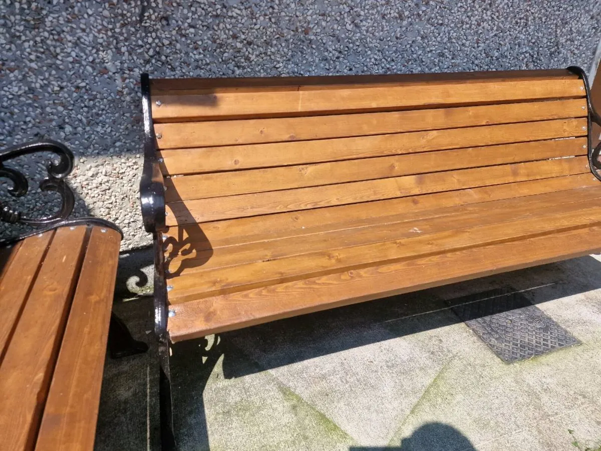 Cast iron bench x2 - Image 2