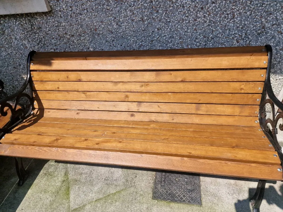 Cast iron bench x2 - Image 3