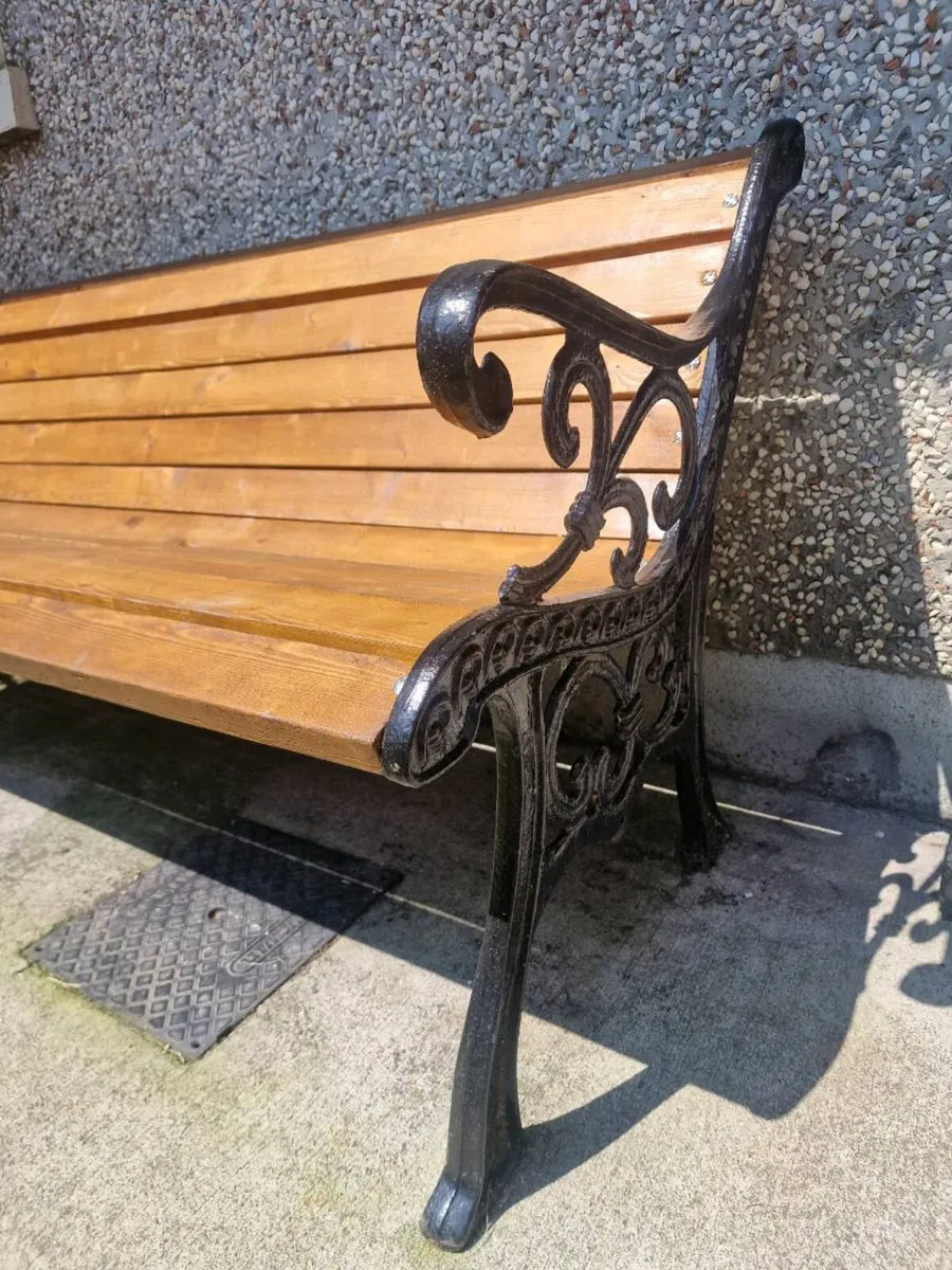 Cast iron bench x2 - Image 4