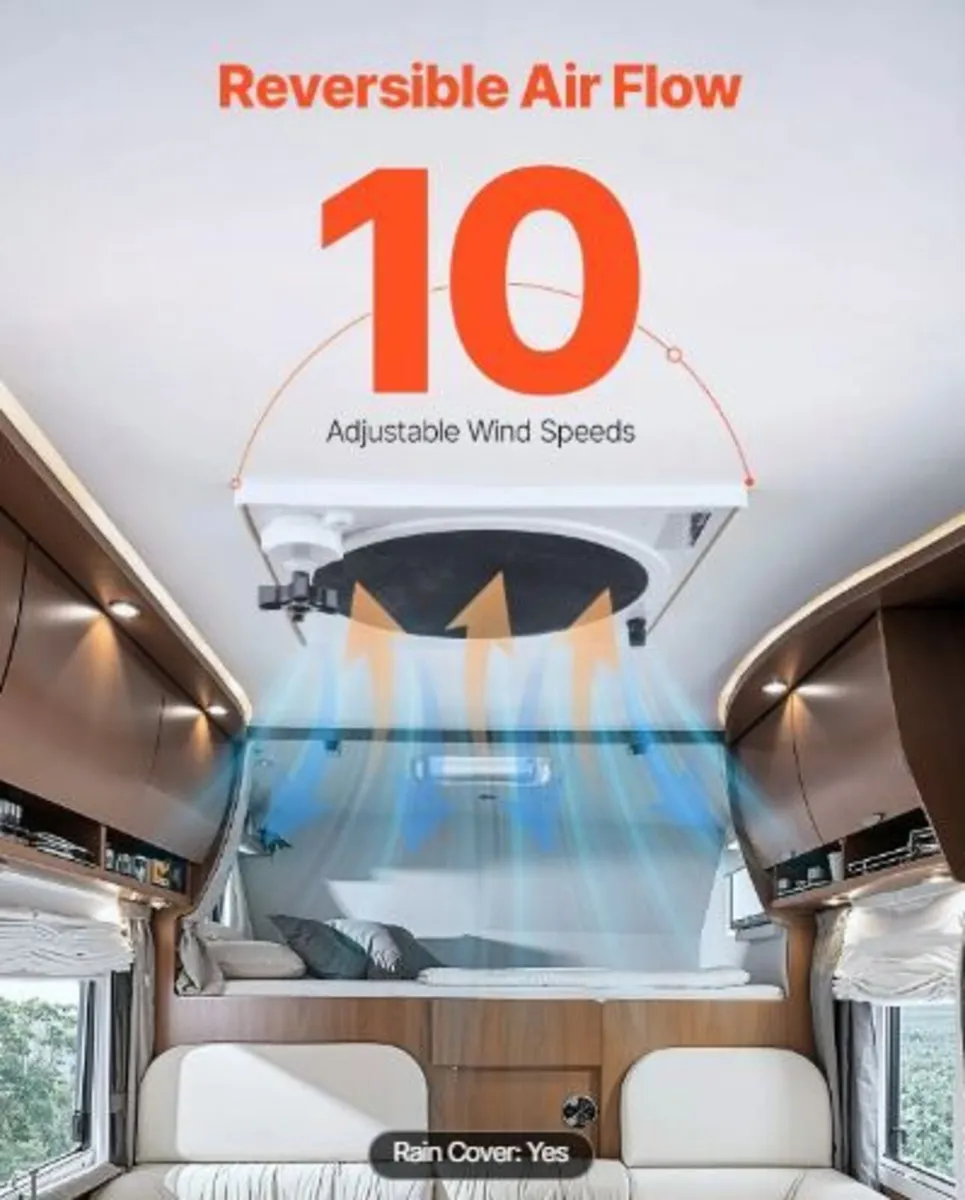 RV Vent Fan, 14 inch RV Roof Vent Fan 12V - Image 4