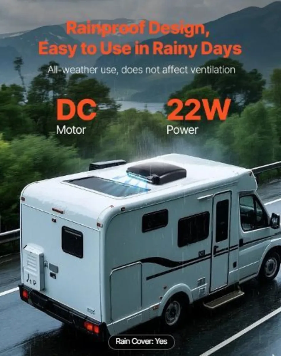 RV Vent Fan, 14 inch RV Roof Vent Fan 12V - Image 2