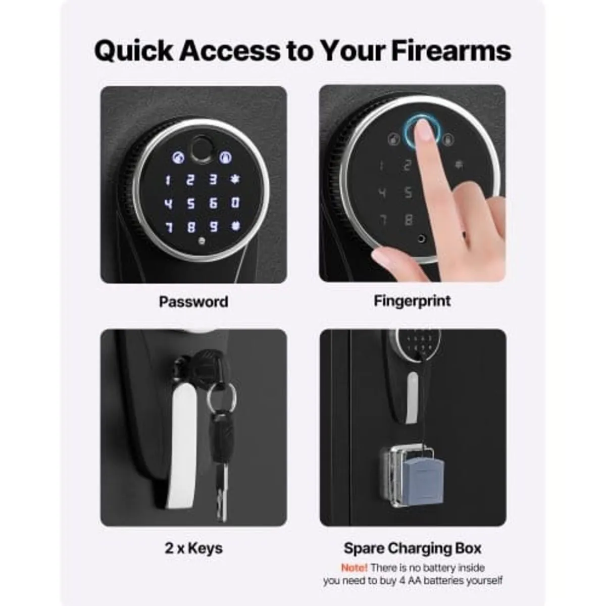 8-10 Gun Safe, Long Gun Cabinet for Rifles and Pi - Image 3