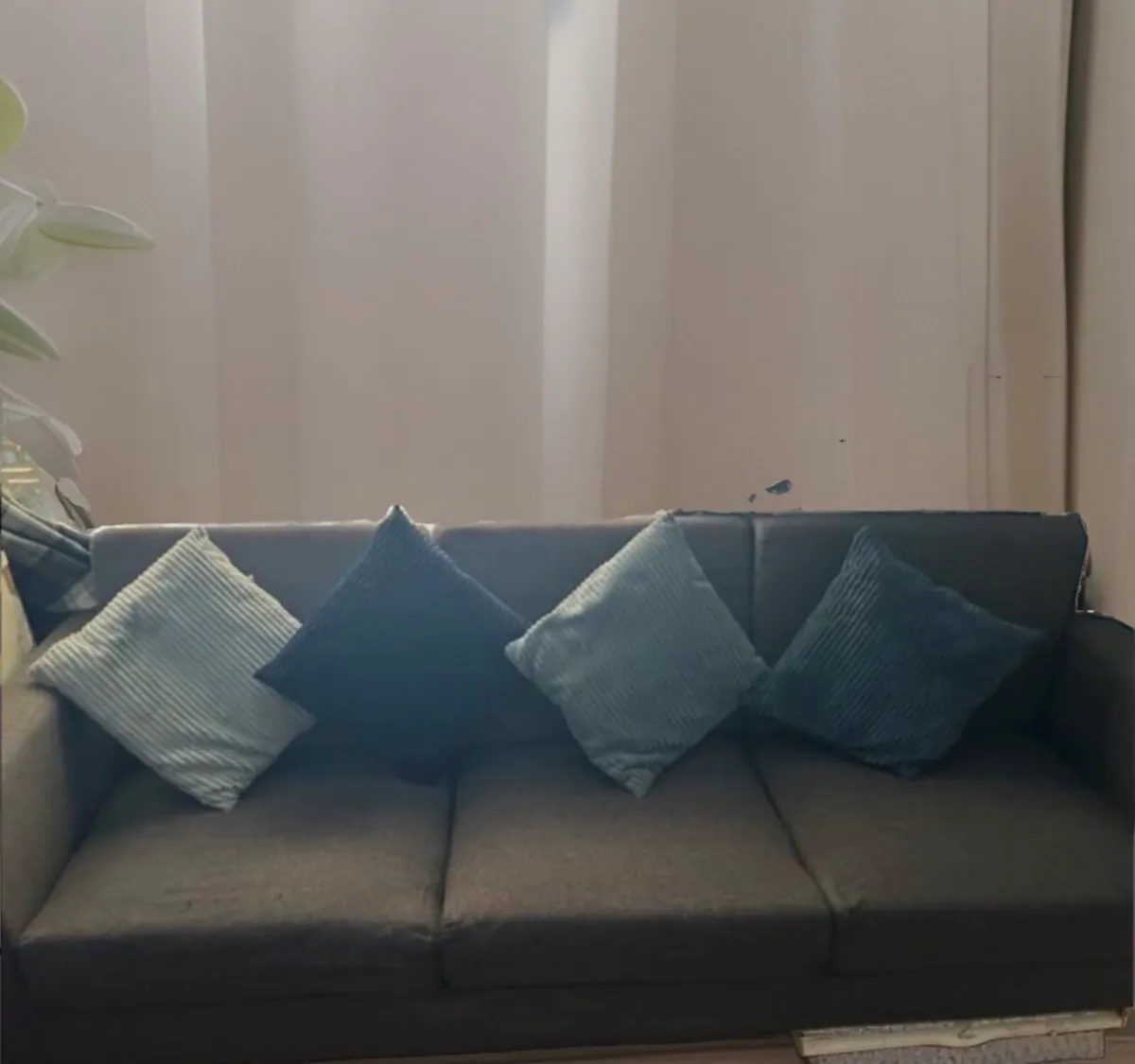 3 Seater wide compact style sofa grey - Image 1