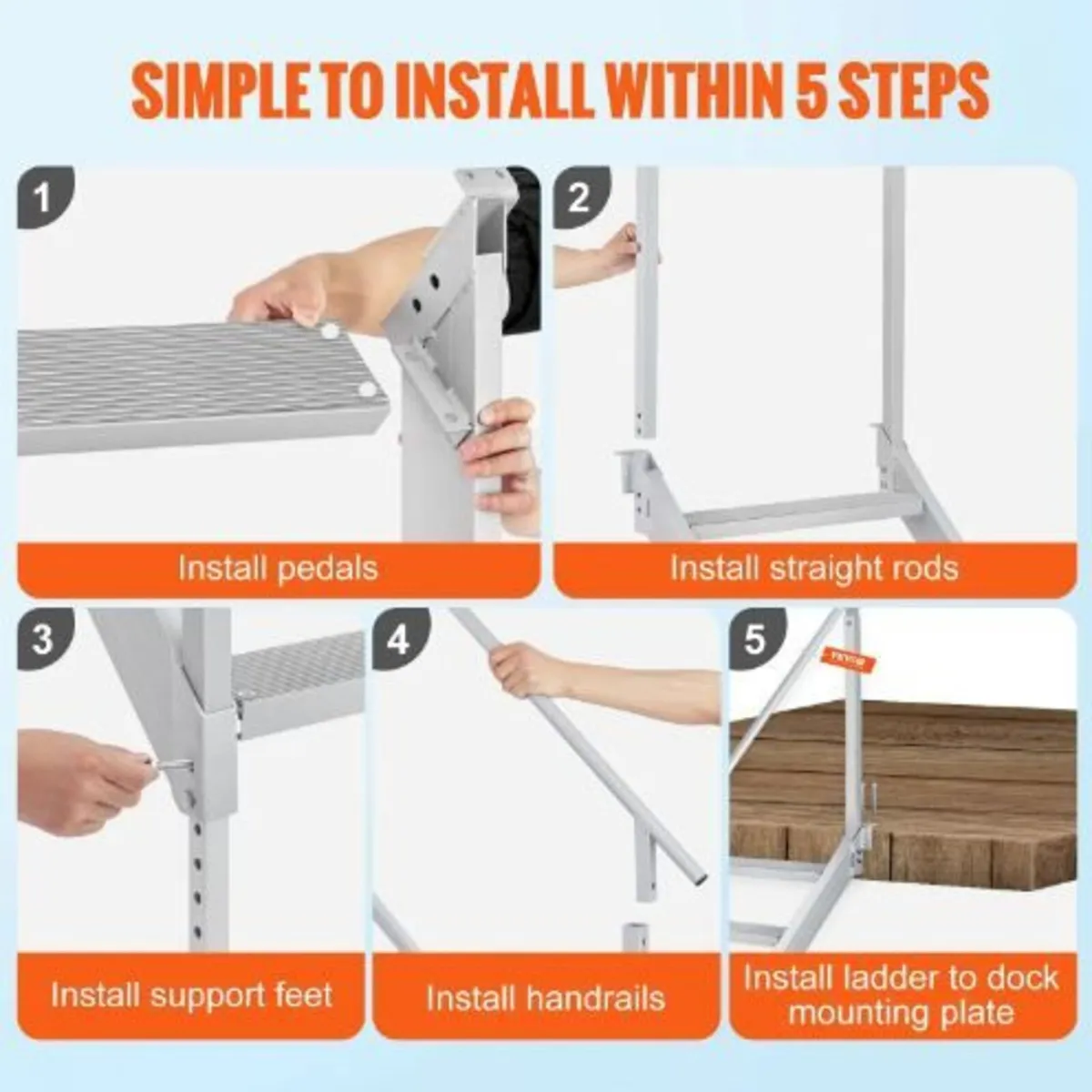 Dock Ladder 4 Step, Dock Stairs 30''-38'' - Image 2