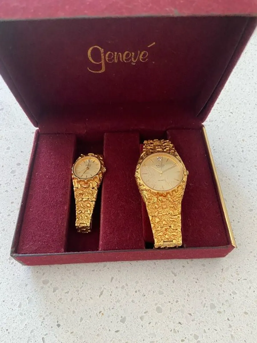 Gruen geneve him and her watches antique - Image 1