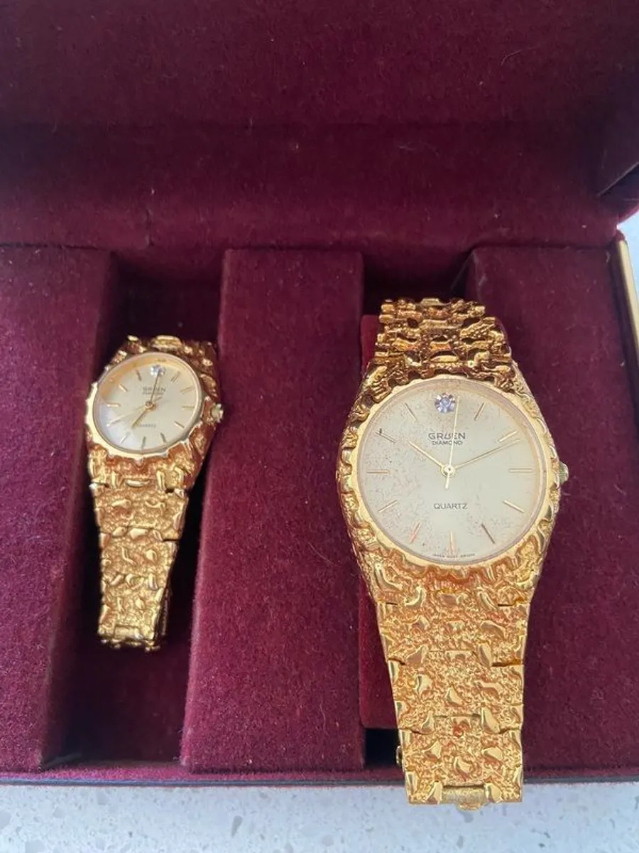 Gruen geneve him and her watches antique - Image 2
