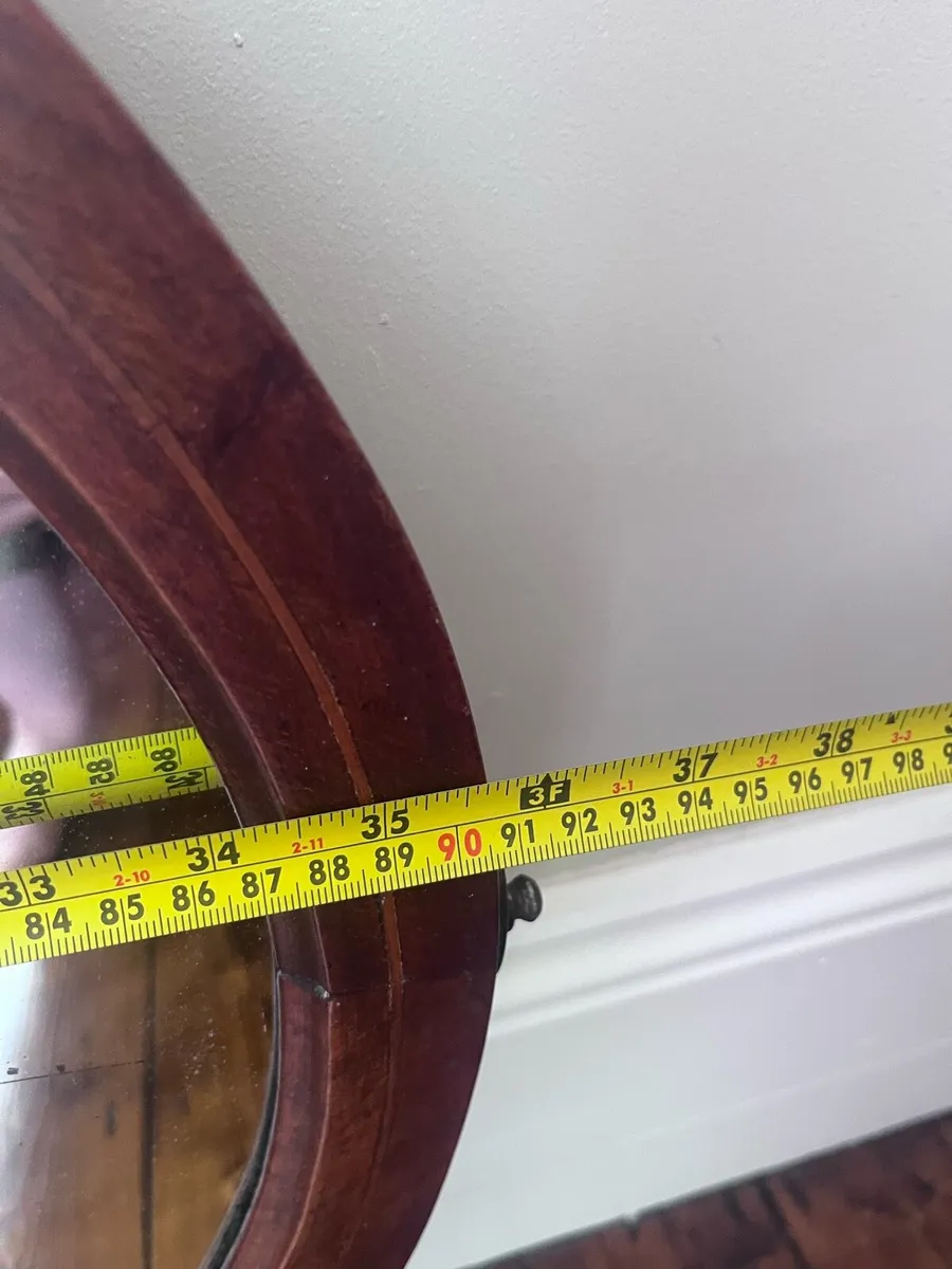 Antique Mirror with wooden inlay - Image 3