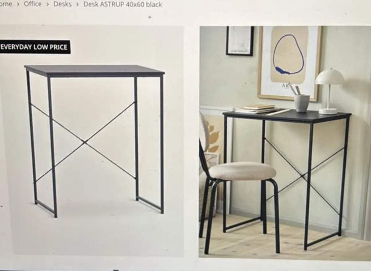 Minimalist Black Desk / Console Table - Image 2