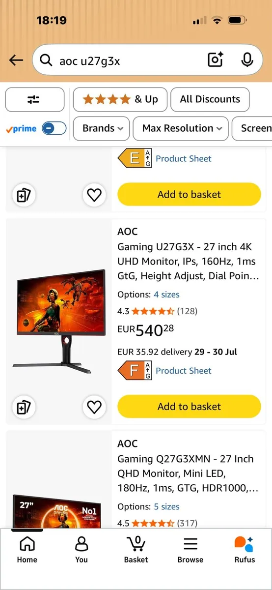AOC 4k 160 hz mini led gaming and pro monitor - Image 2