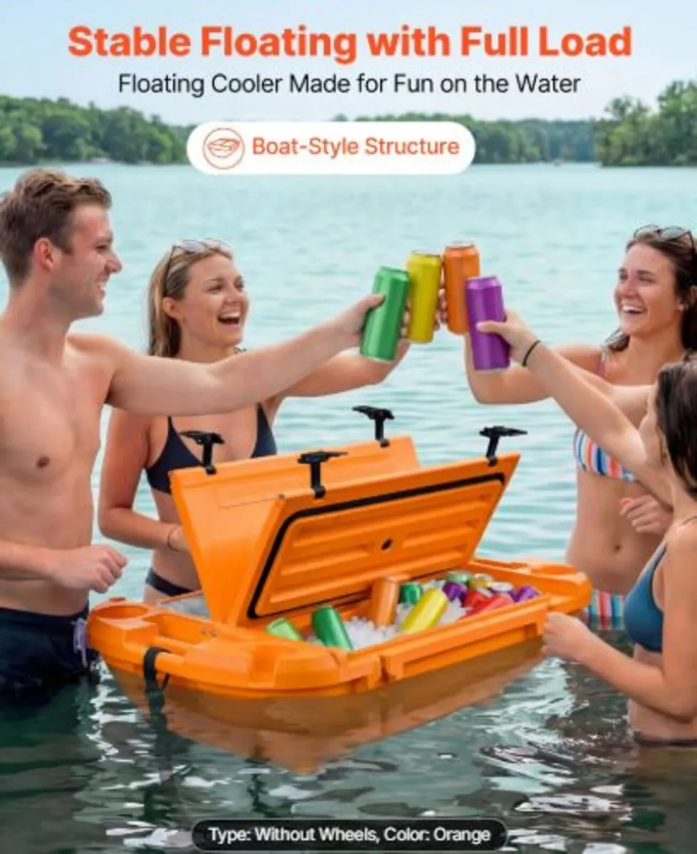 Floating Cooler,37.9 L Floating Ice Chest with Dry - Image 2