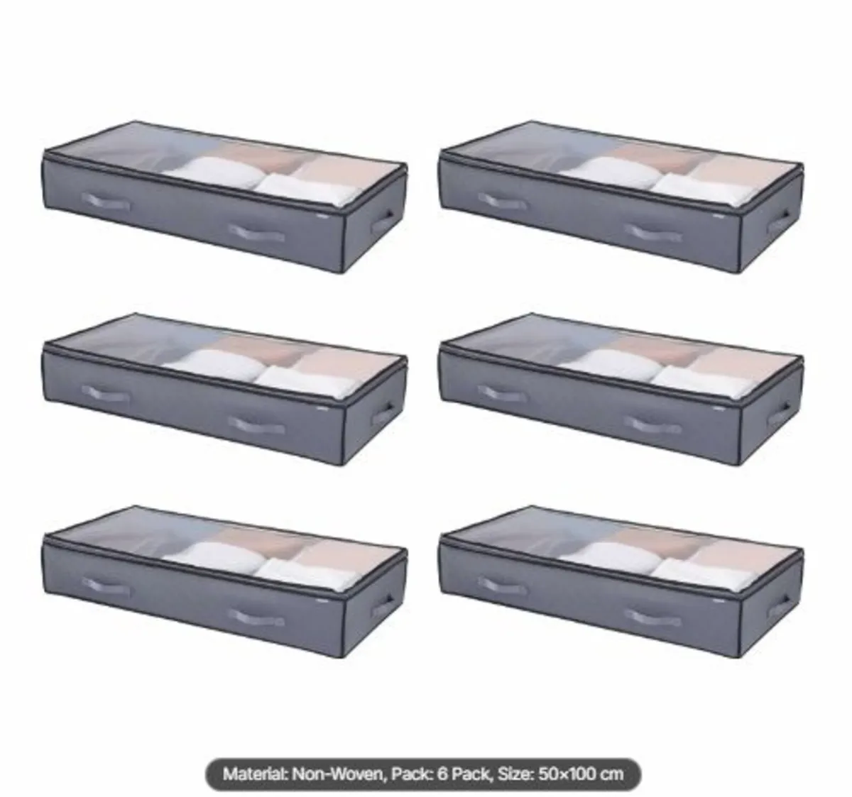 Under Bed Storage with Clear Lids,996 x 500 x18mm - Image 1