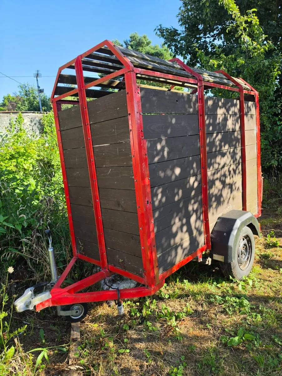 Enclosed Livestock Trailer with Spring Loaded Ramp - Image 1