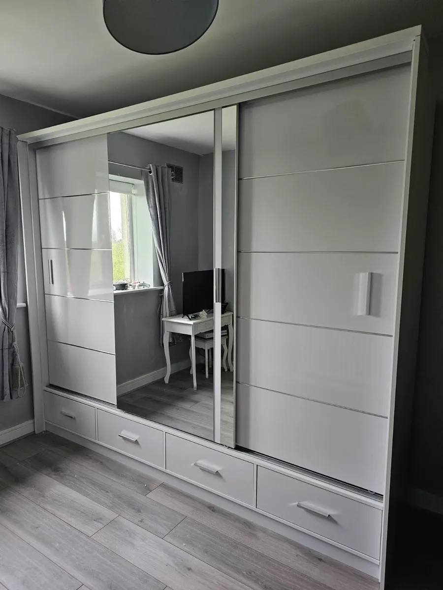 Wardrobe SYCYLIA 253cm White *FREE DELIVERY - Image 1