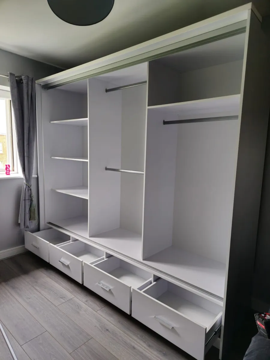 Wardrobe SYCYLIA 253cm White *FREE DELIVERY - Image 3