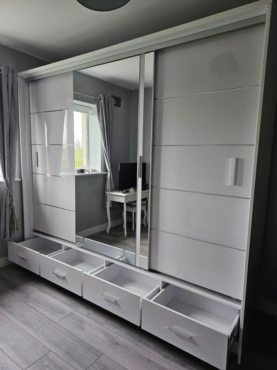 Wardrobe SYCYLIA 253cm White *FREE DELIVERY - Image 4