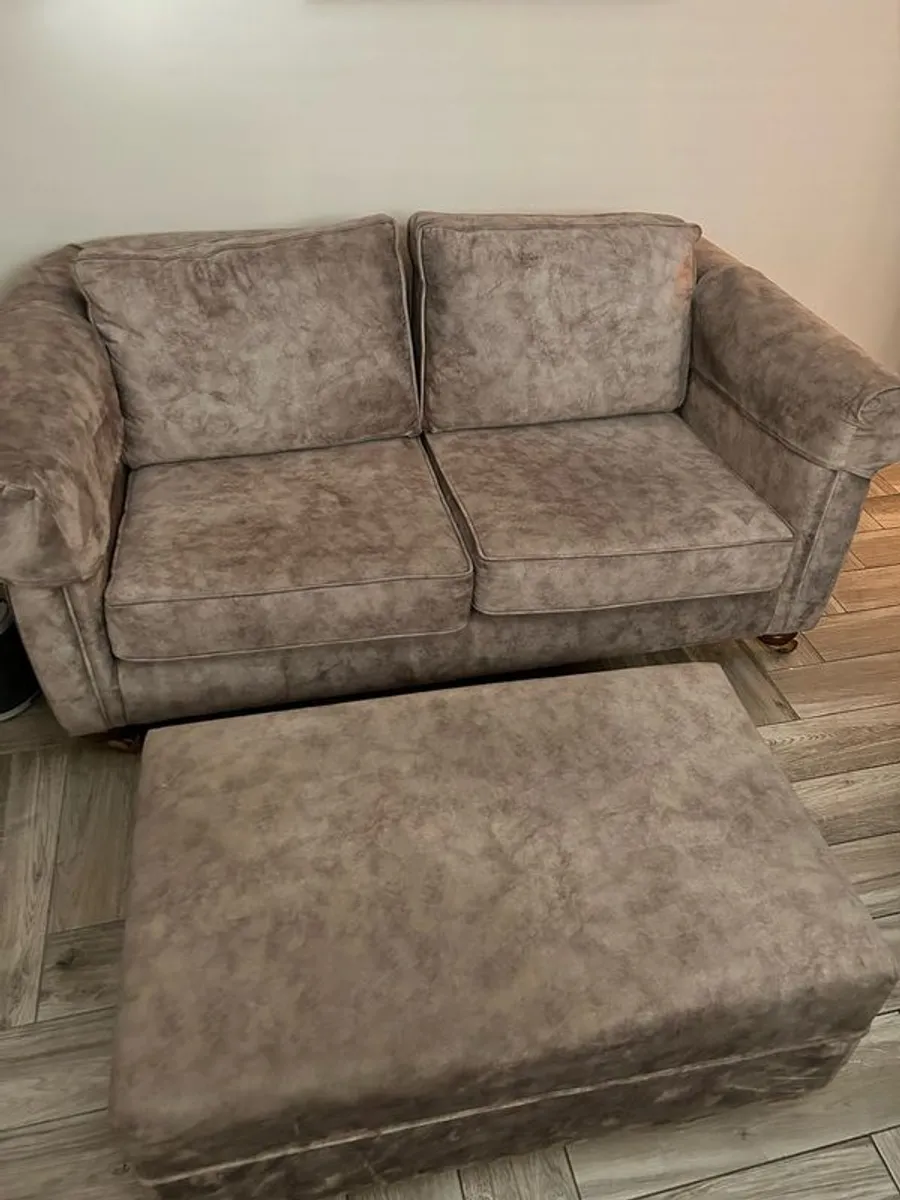 two seater sofa and matching ottoman - Image 1