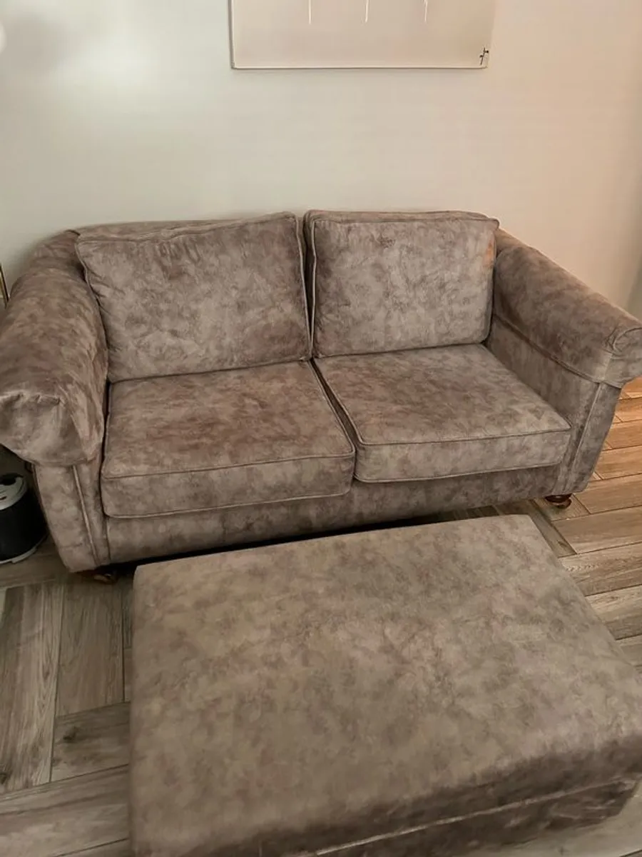 two seater sofa and matching ottoman - Image 2