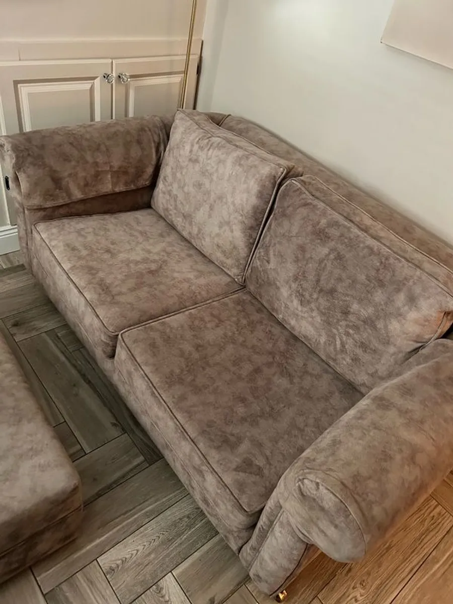 two seater sofa and matching ottoman - Image 3