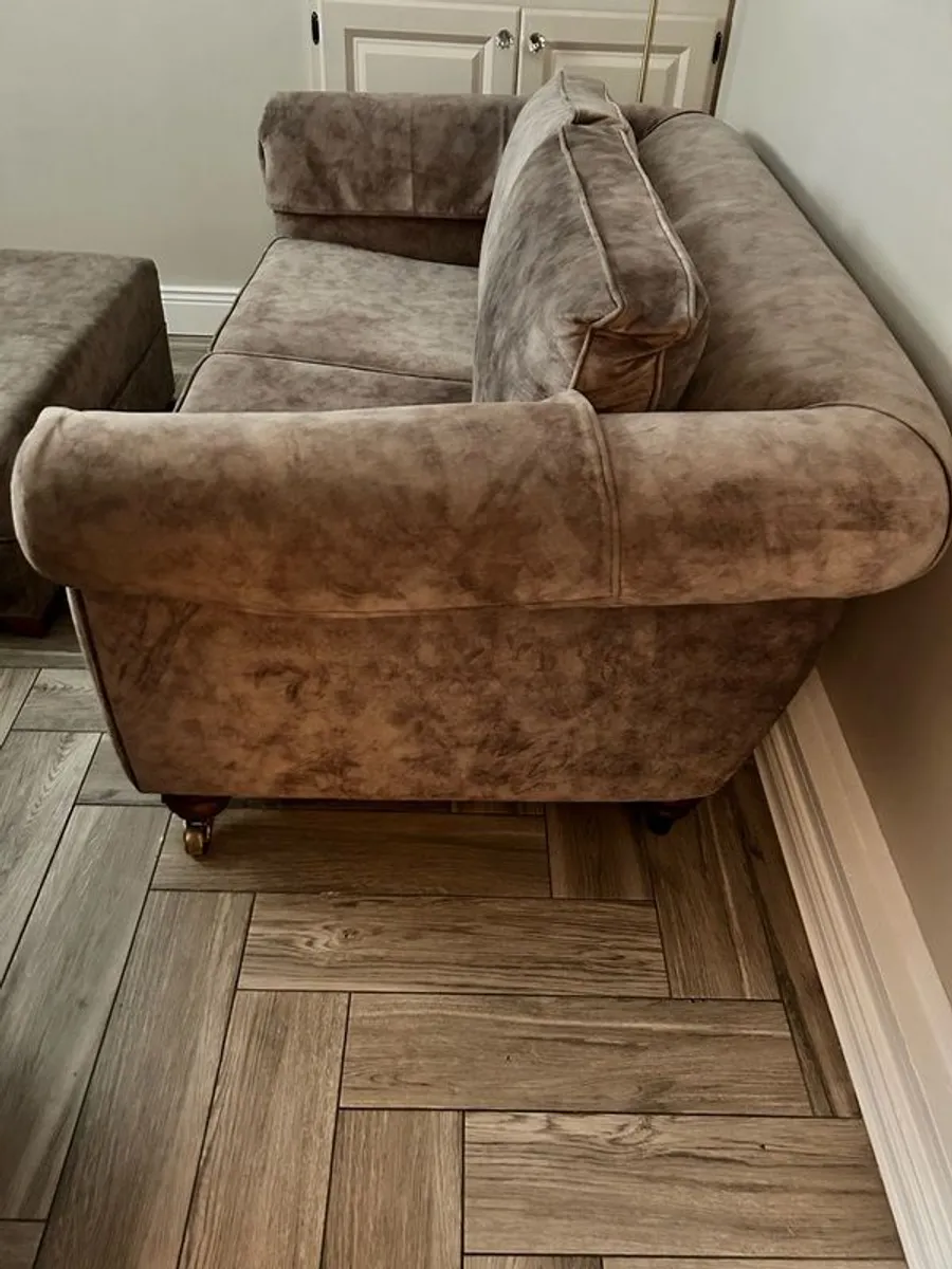 two seater sofa and matching ottoman - Image 4