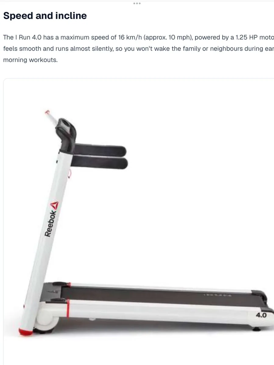 Reebok 4.0 Treadmill . - Image 3
