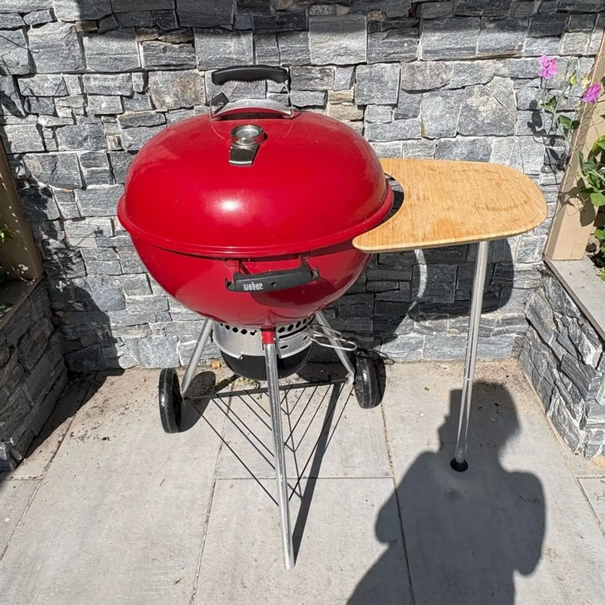 Weber charcoal bbq and Weber side table - Image 4