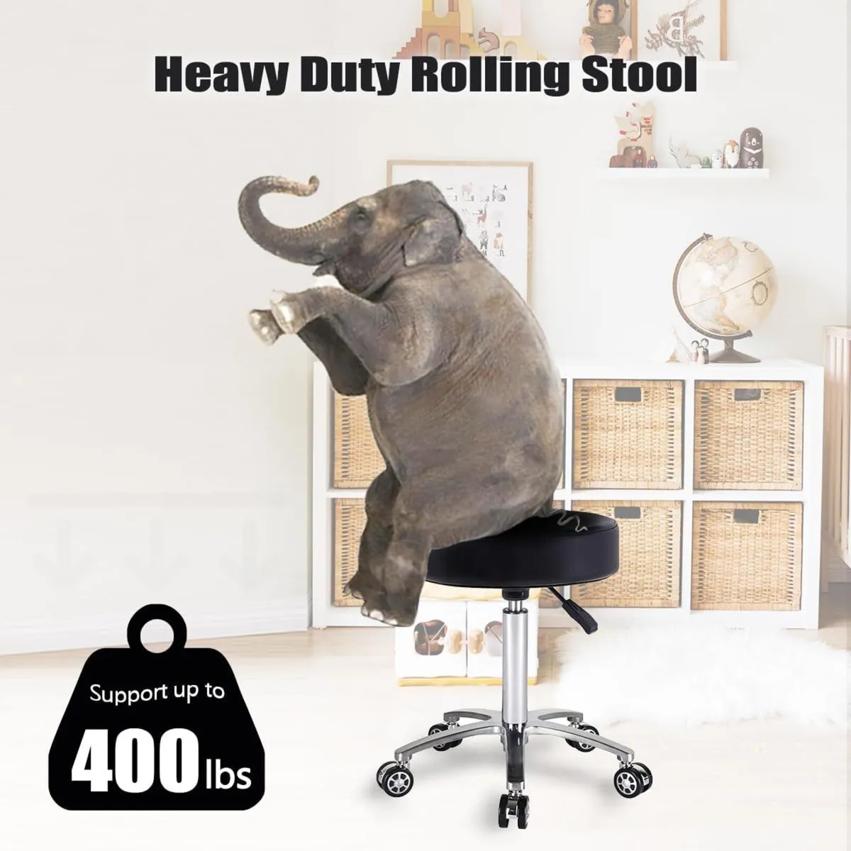 Stool Chair on Wheels for Beauty Kitchen Salon - Image 4