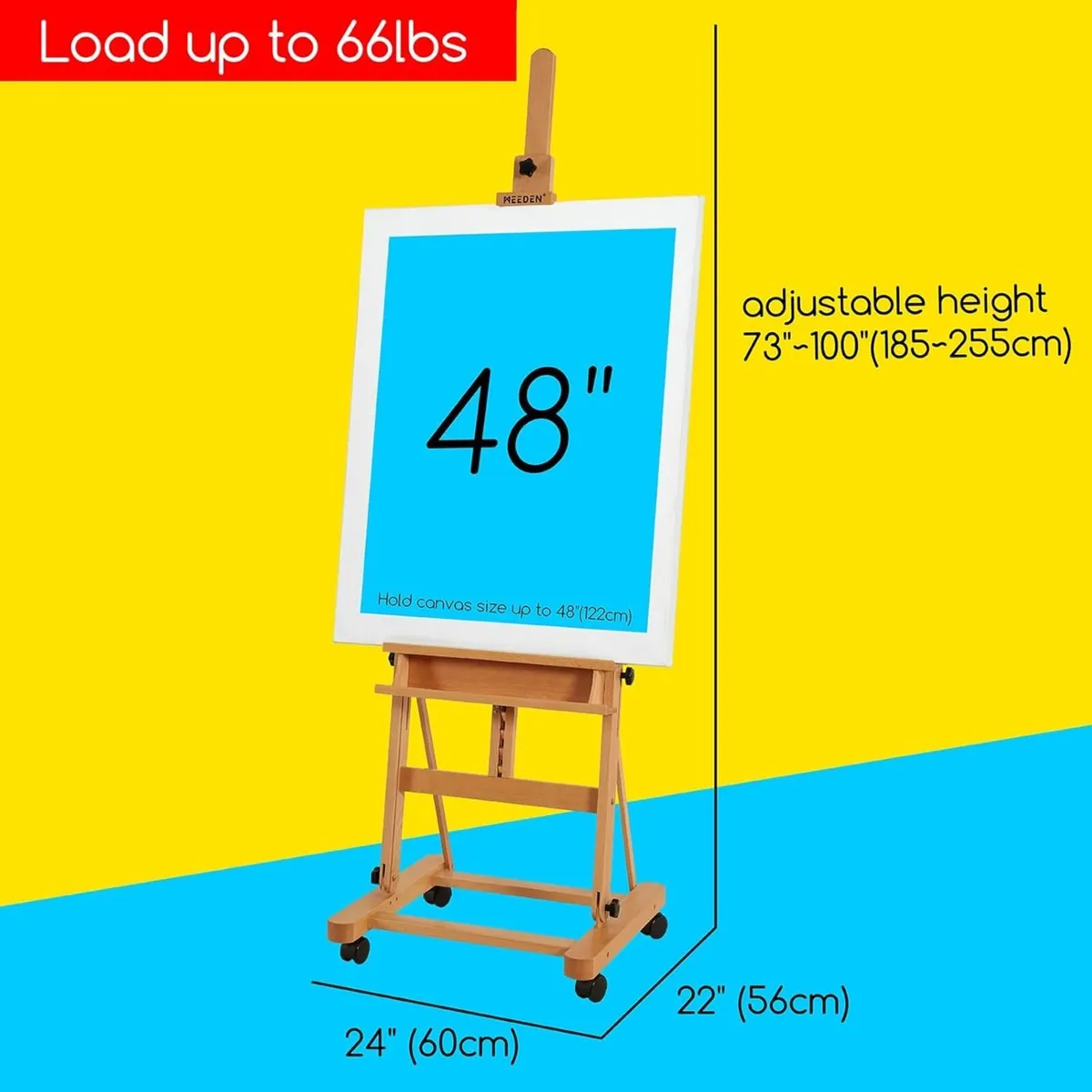 Large Studio H-Frame Easel Beech Wood Artist - Image 3