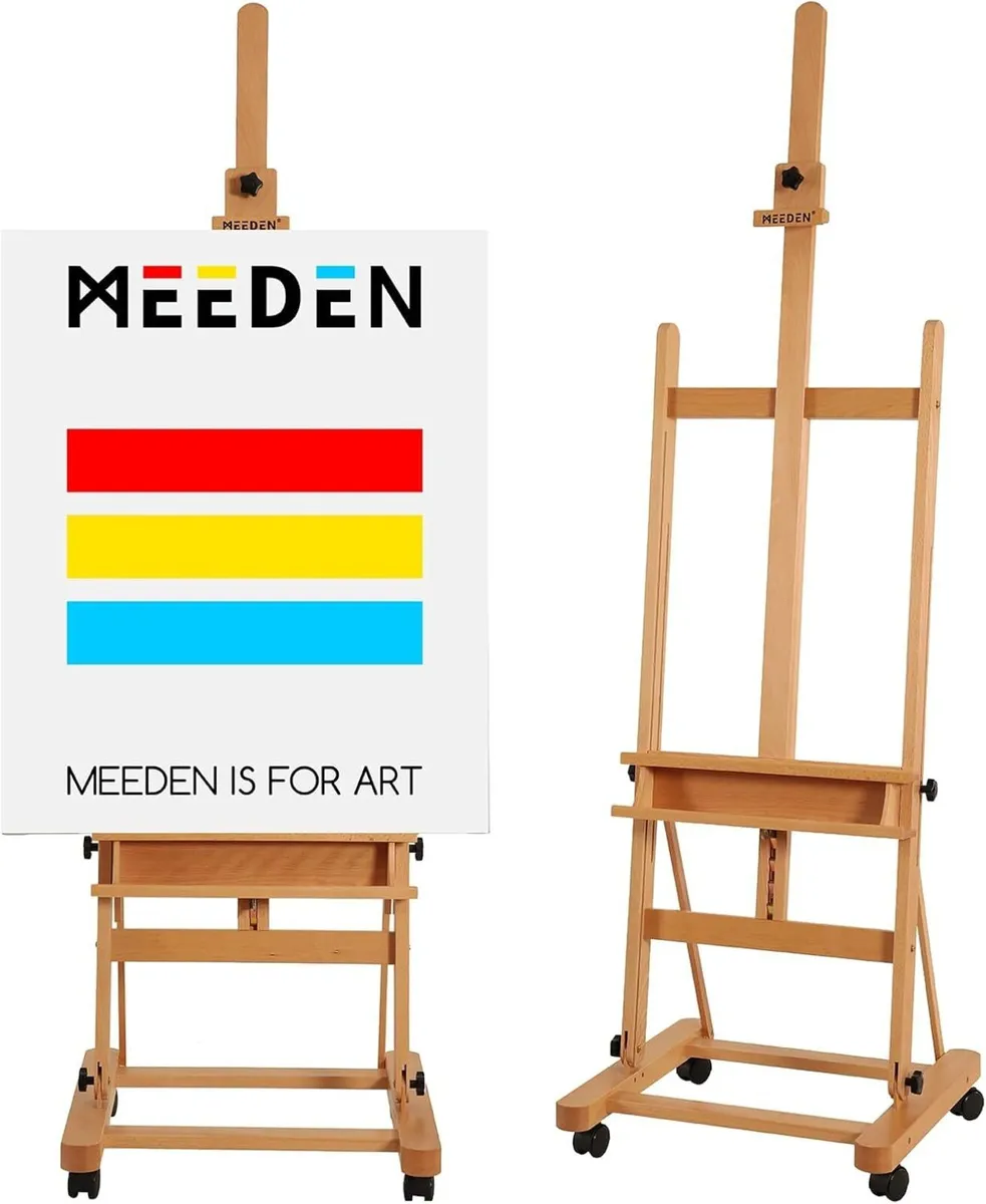 Large Studio H-Frame Easel Beech Wood Artist - Image 1