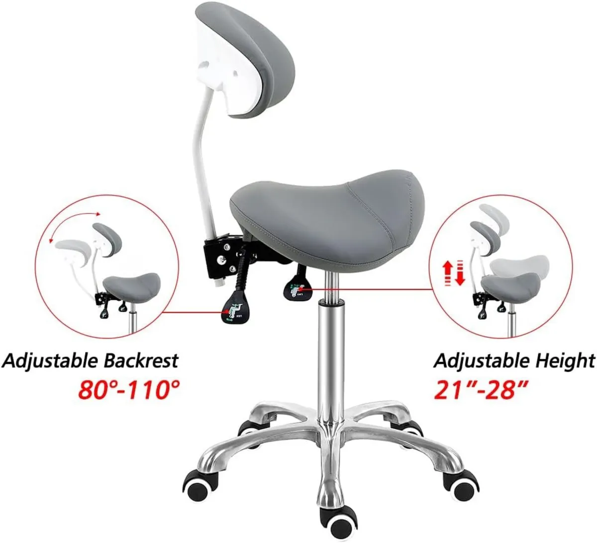 Stool Chair with Back Support Ergonomic - Image 4