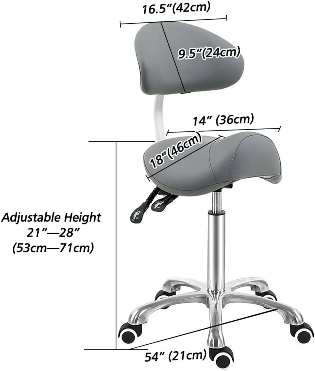 Stool Chair with Back Support Ergonomic - Image 3