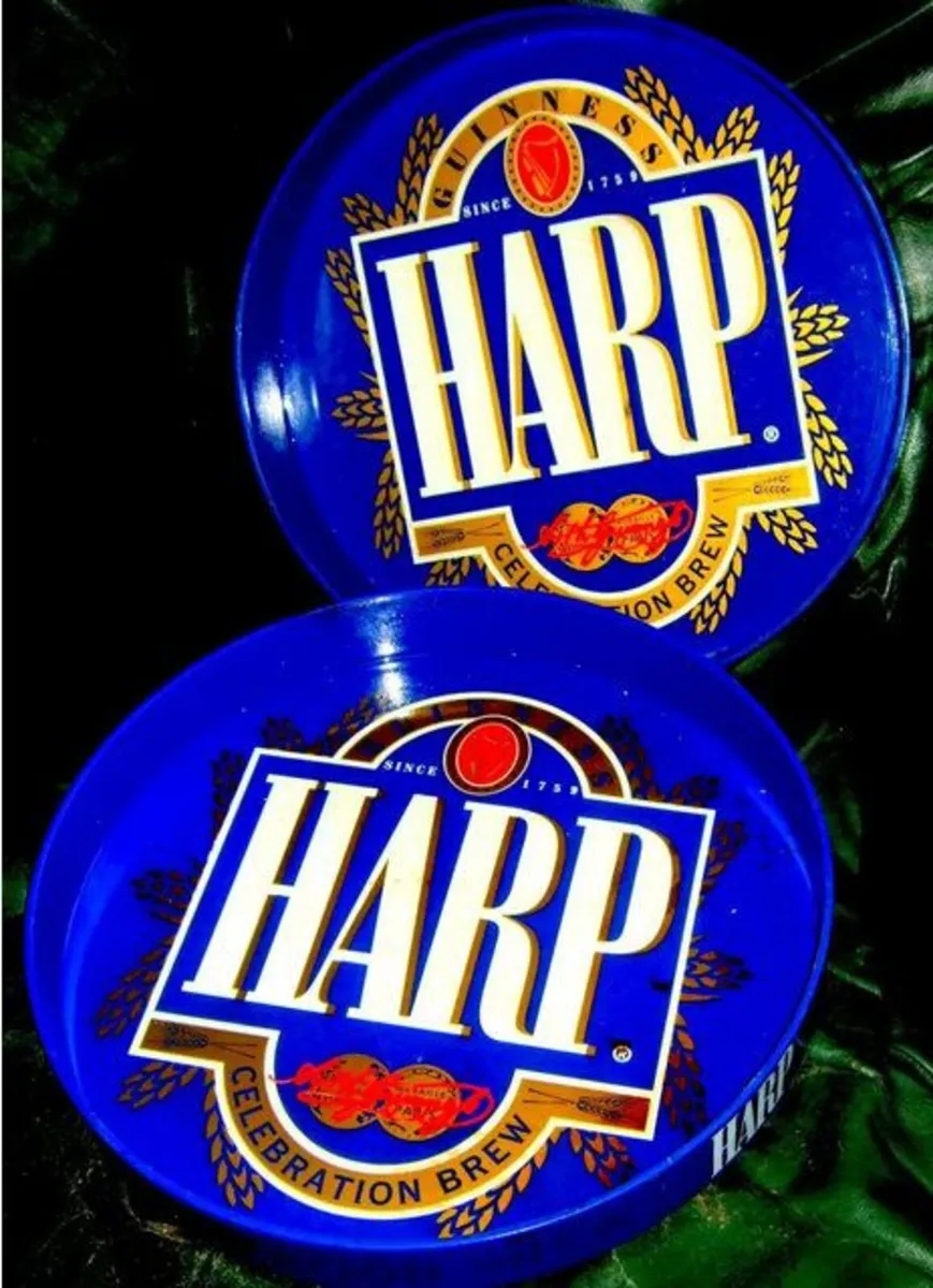 Pair of Vintage Harp 'Celebration Brew' Trays - Image 4
