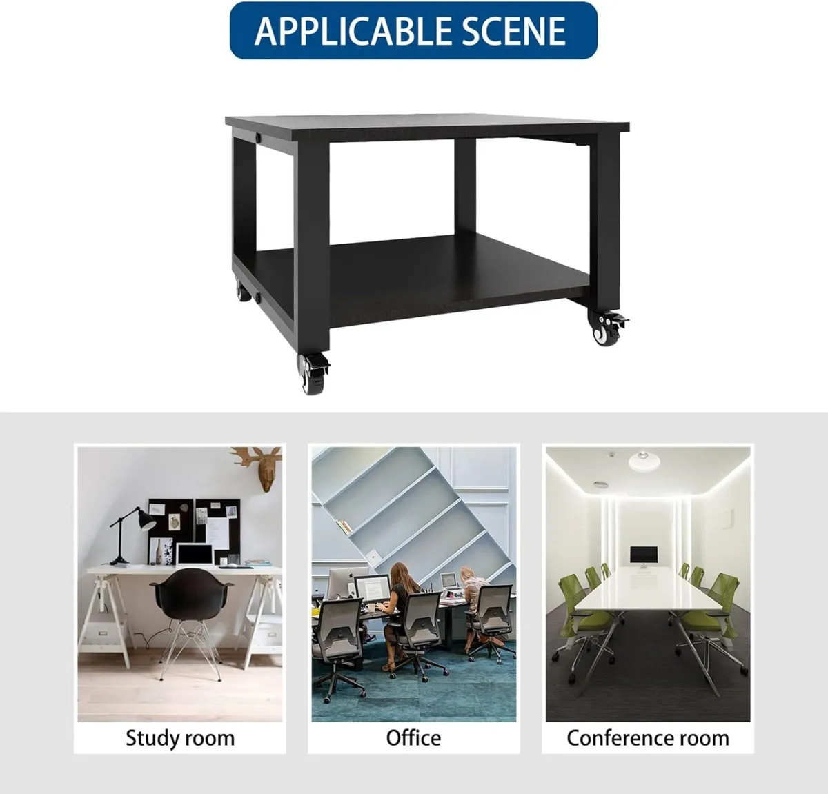 Puncia 3-Tier Laser Printer Stand with Storage - Image 3
