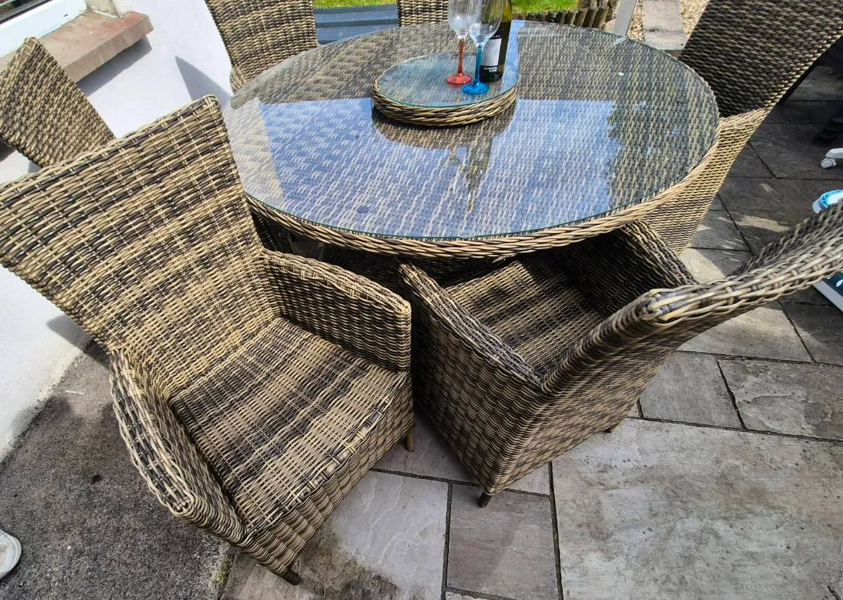 6 seater rattan garden set - Image 2
