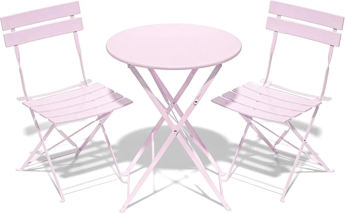 Folding Bistro Table and Chairs Balcony Furniture - Image 1