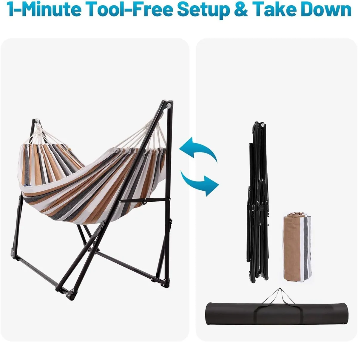 Portable Hammock with Stand for Outside Or Inside - Image 3