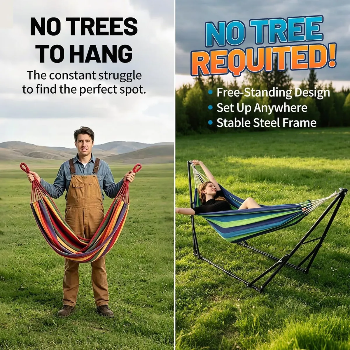 Portable Hammock with Stand for Outside Or Inside - Image 4