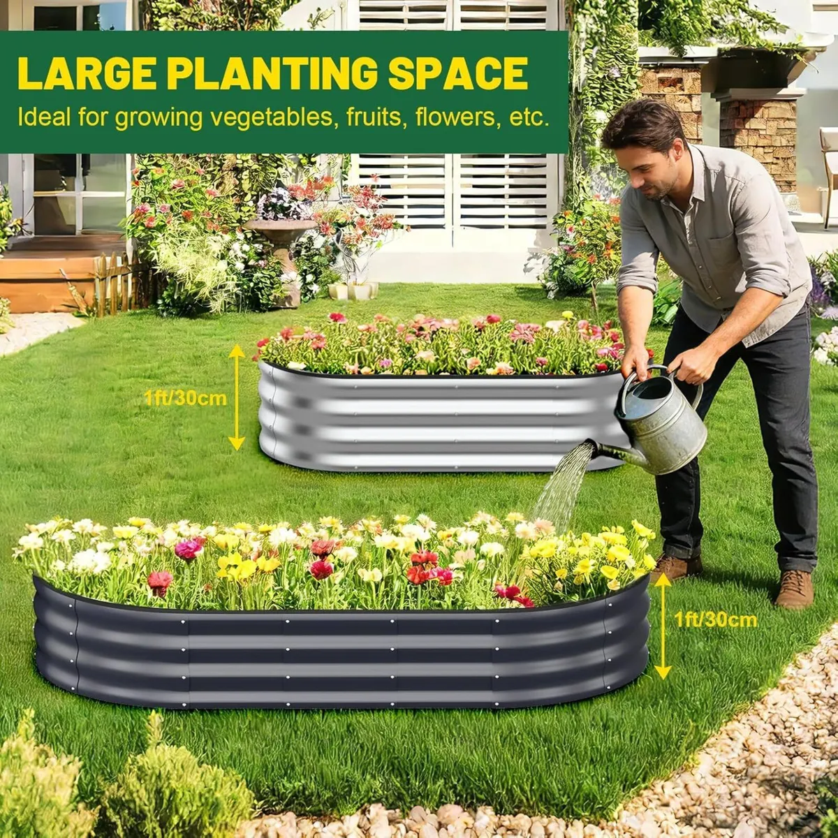 Raised Beds for Garden Galvanised Planters Box - Image 3