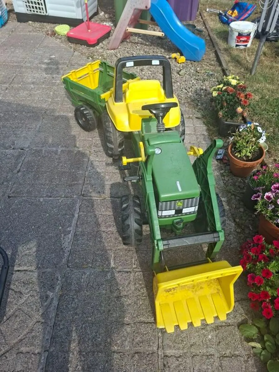 John Deere Roly Toys Tractor and Trailer - Image 1