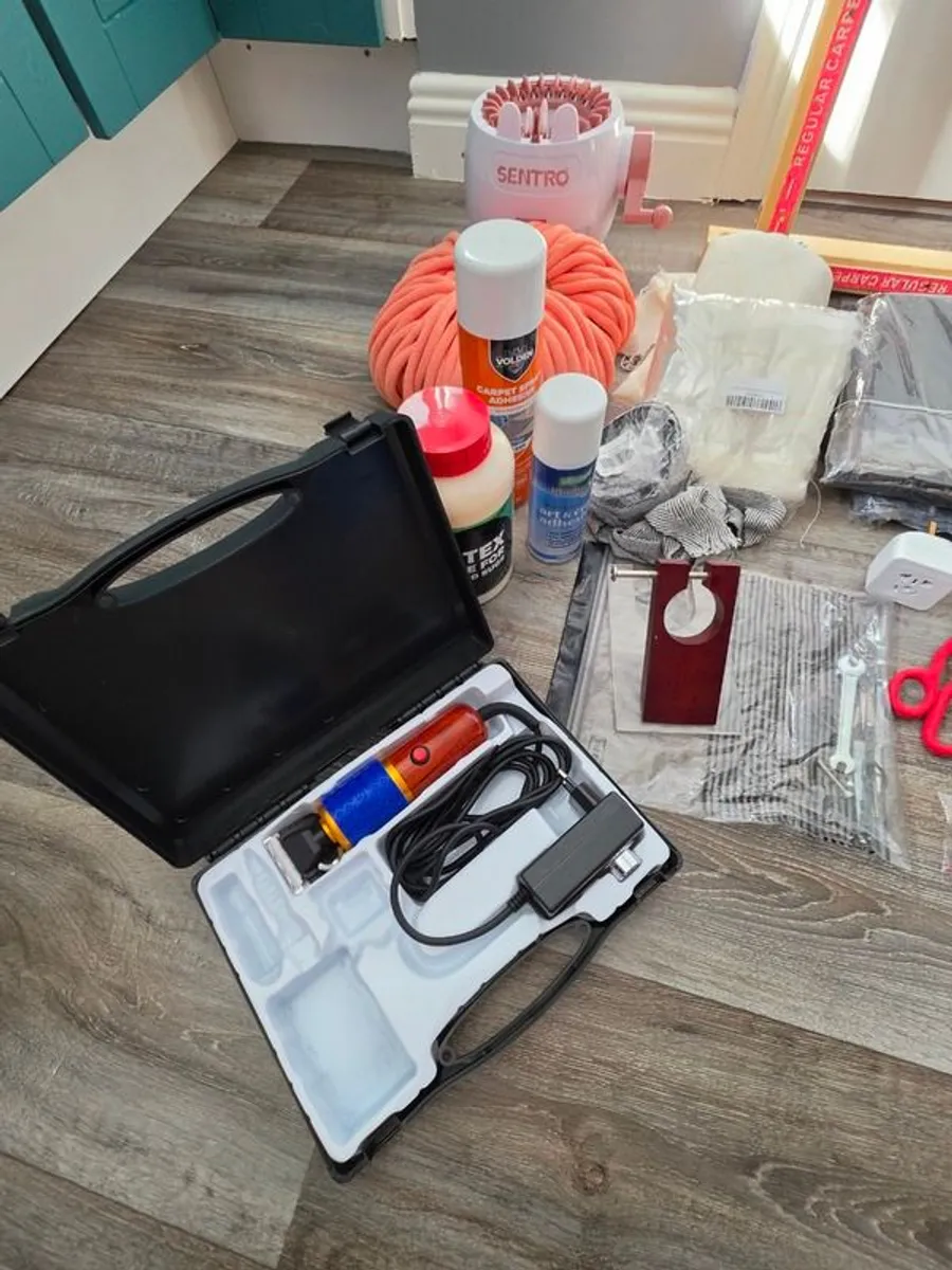 PRICE DROP 450+ Euro Retail Value Ultimate Rug Tufting Starter Kit Bundle (Gun, Frame, Carver, Yarn) Tufting Gun, Rug Kit, DIY Carpet Making, Craft Bundle, Sentro Rug Tufting Kit, Tufting Gun, Cut Pile, Loop Pile, Rug Carving Clippers, Tufting Frame, Sent - Image 3