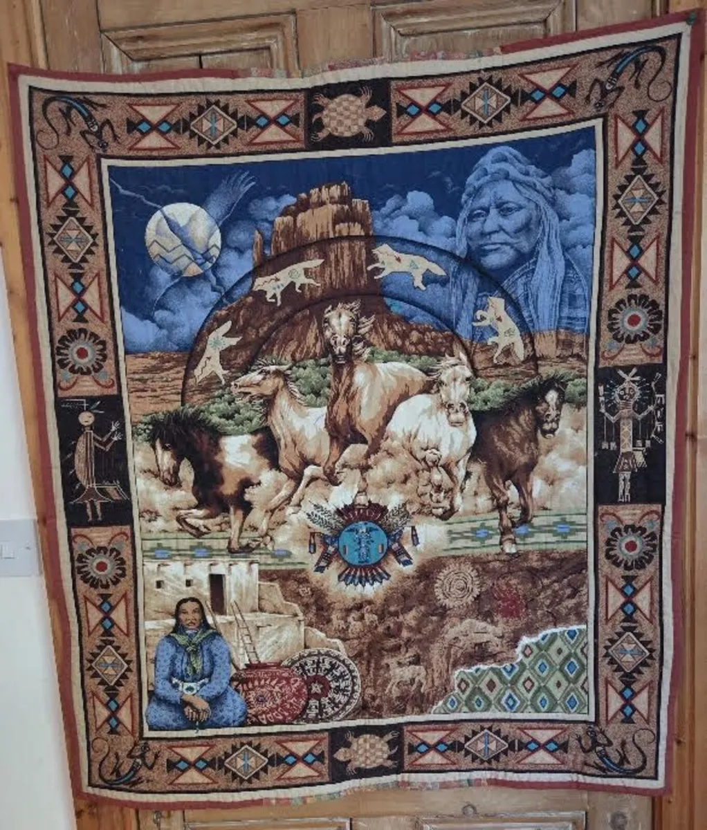 Vintage Native American Indian Wall Hanging - Image 1