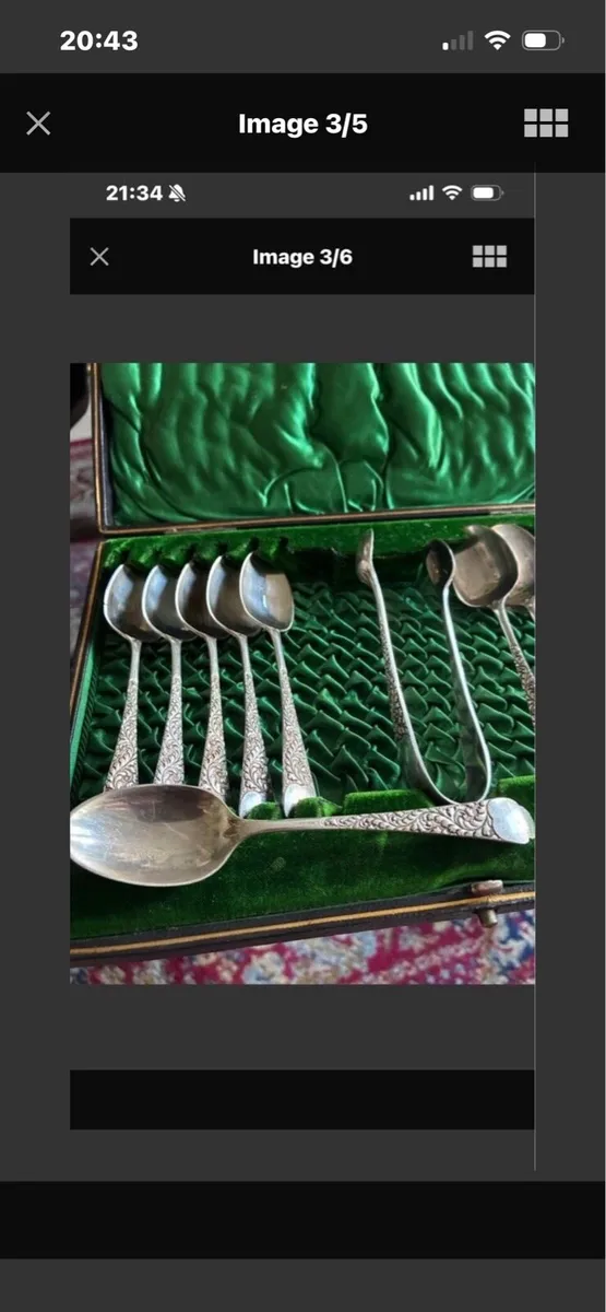 Antique Sterling Spoons & Thongs set - Image 2