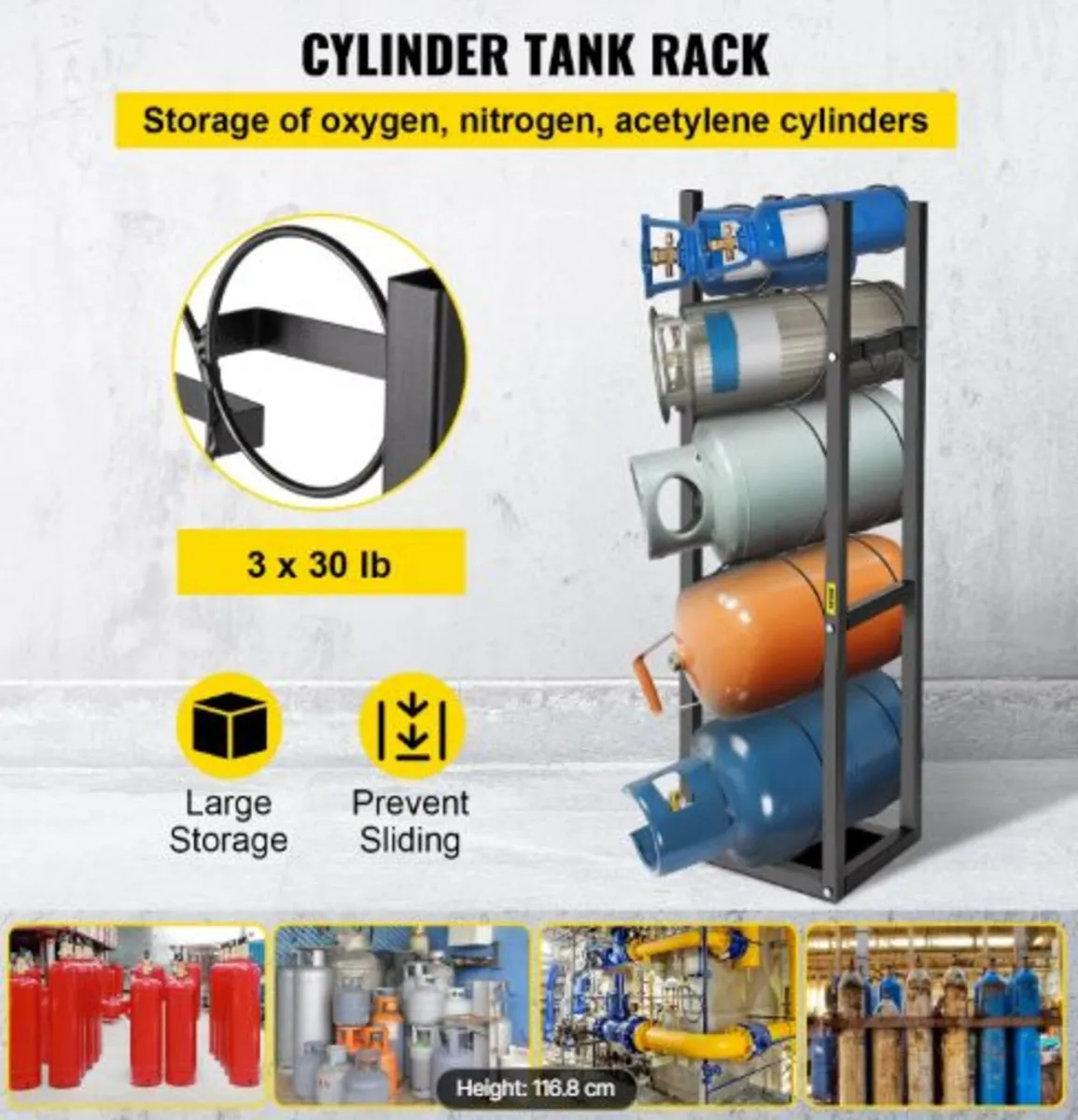 Refrigerant Tank Rack with 3x30lb and Other 3 - Image 2
