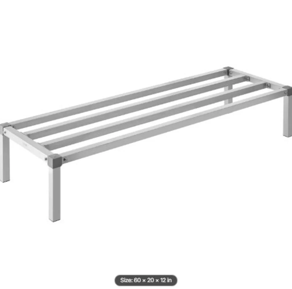 Aluminum Dunnage Rack, 60” x 20” Commercial Food - Image 1
