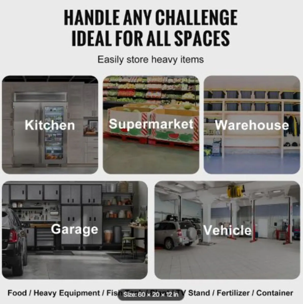 Aluminum Dunnage Rack, 60” x 20” Commercial Food - Image 4