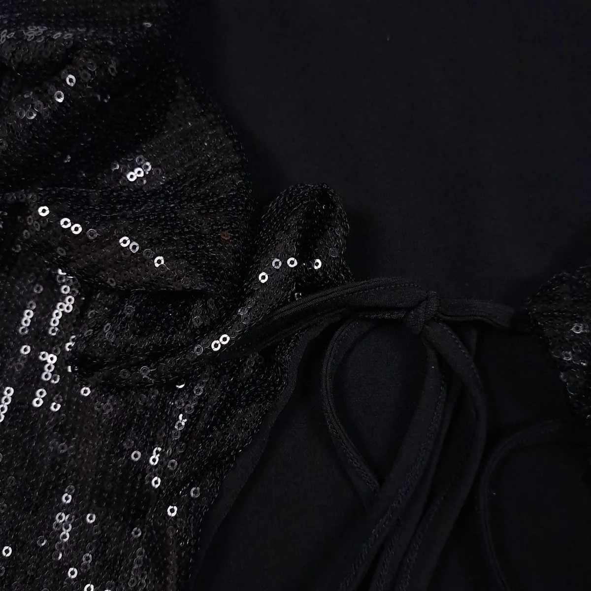 Miss Frida Black Y2K Sequin Bolero Size S - Image 3