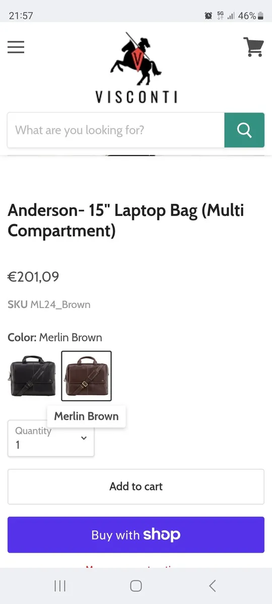 Visconti mens Laptop bag - Image 1